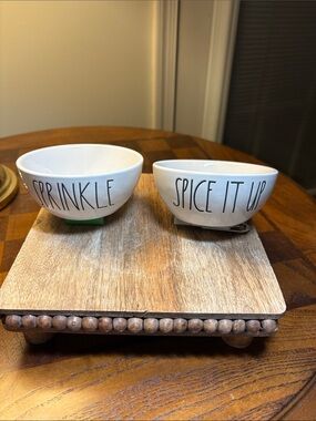 Rae Dunn White Ceramic 'Sprinkle' & 'Spice It Up' Bowls